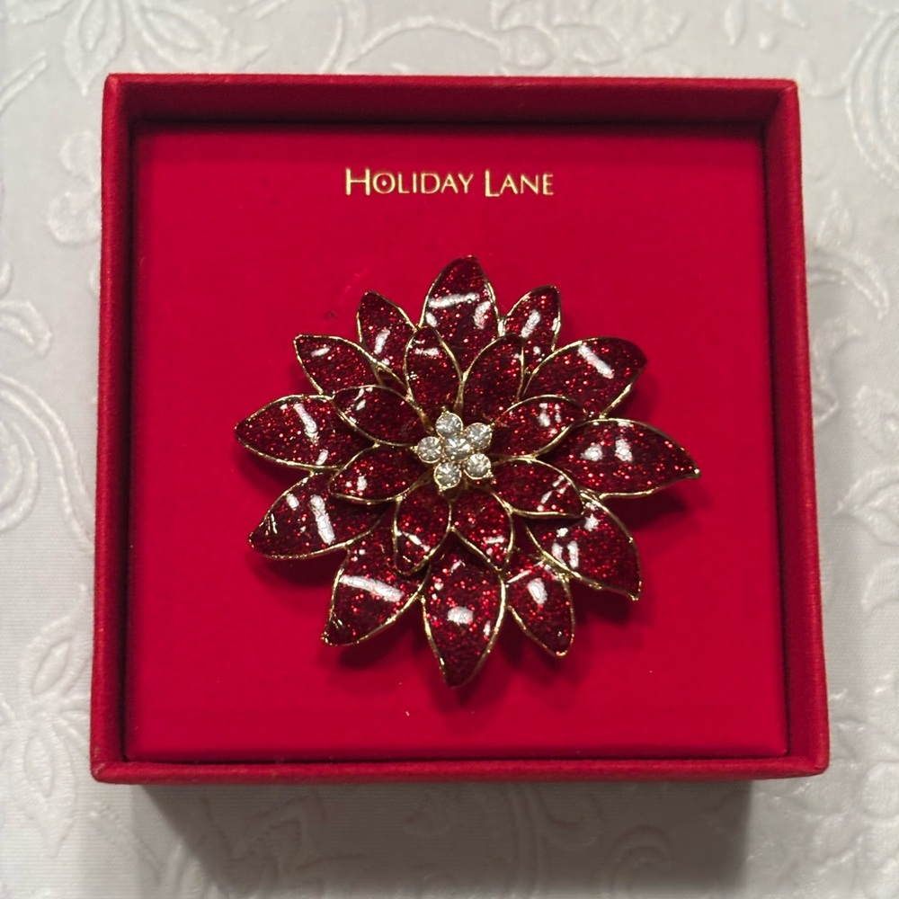 Holiday Lane by Macy’s Poinsettia Brooch